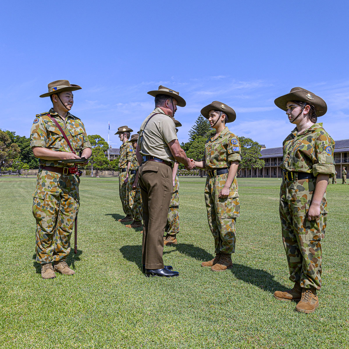 Cadet Recruits receive their ANF Australian National Flag patch, Credit: D Smyth