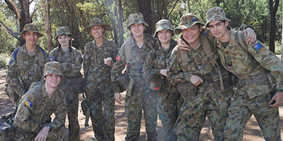 Army cadets in the bush doing field training